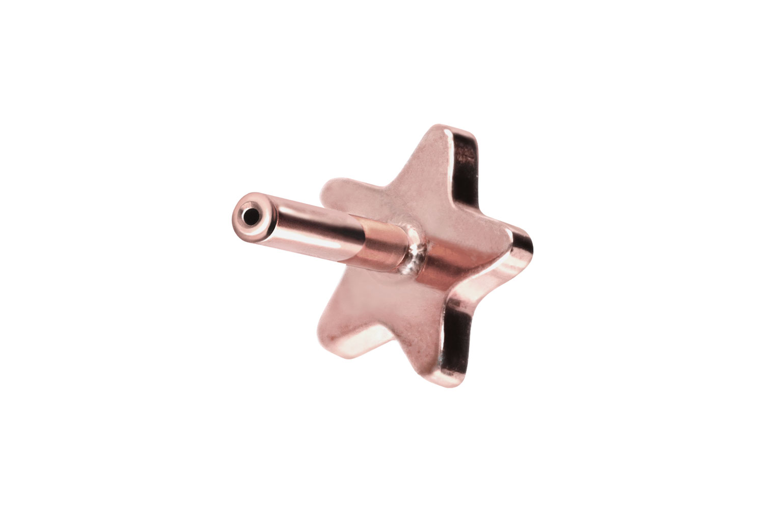 Titan Labret Piercing mit Push Fit ohne Kugel STERN